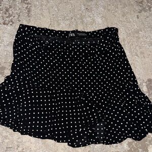 Zara Black and White Polka Dot Mini Skirt